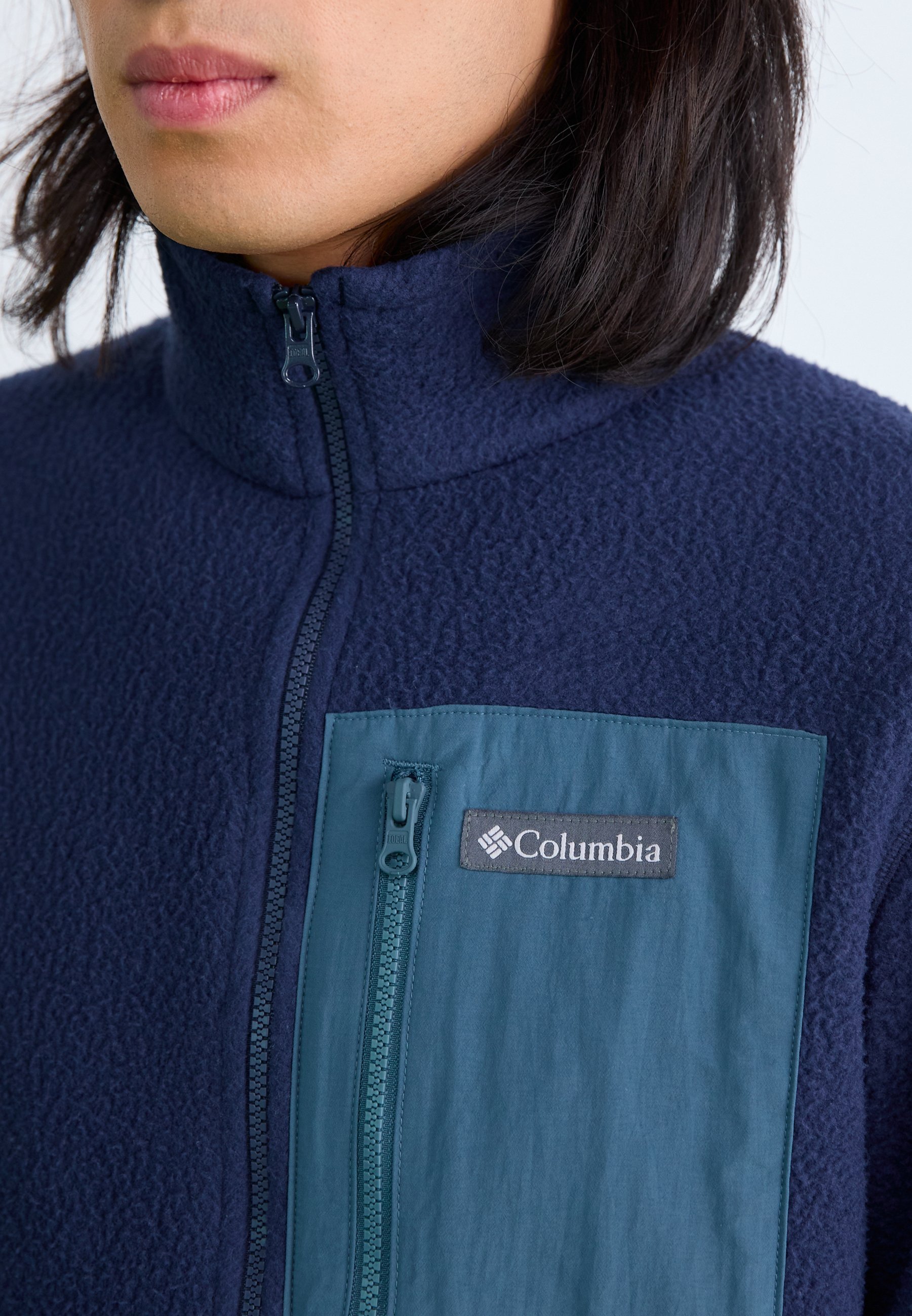 Columbia JASPER RIDGE PEBBLED FULL ZIP - Kurtka polarowa - collegiate navy/everblue