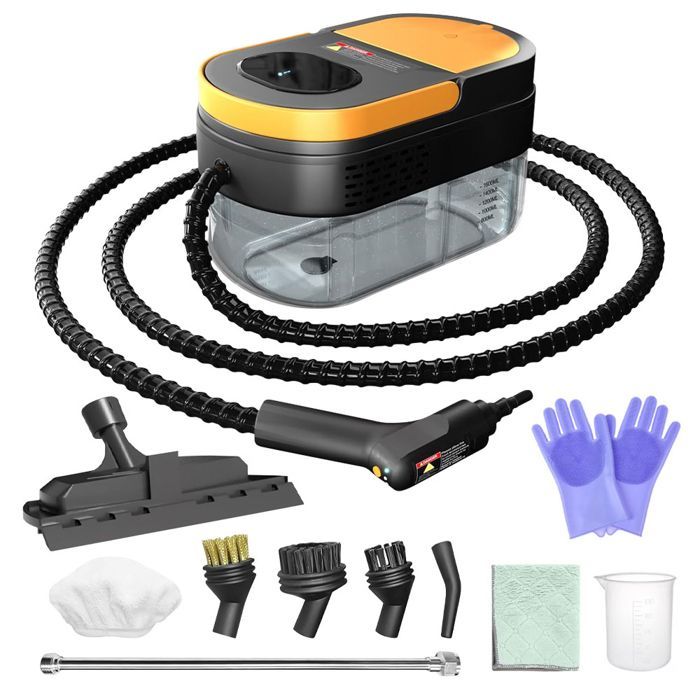 2500W Nettoyeur Vapeur à Main 1600ml - Chauffage de 15s - Haute Pression 3.0 Bar - Vaporisateur Portable avec 12 Accessoires