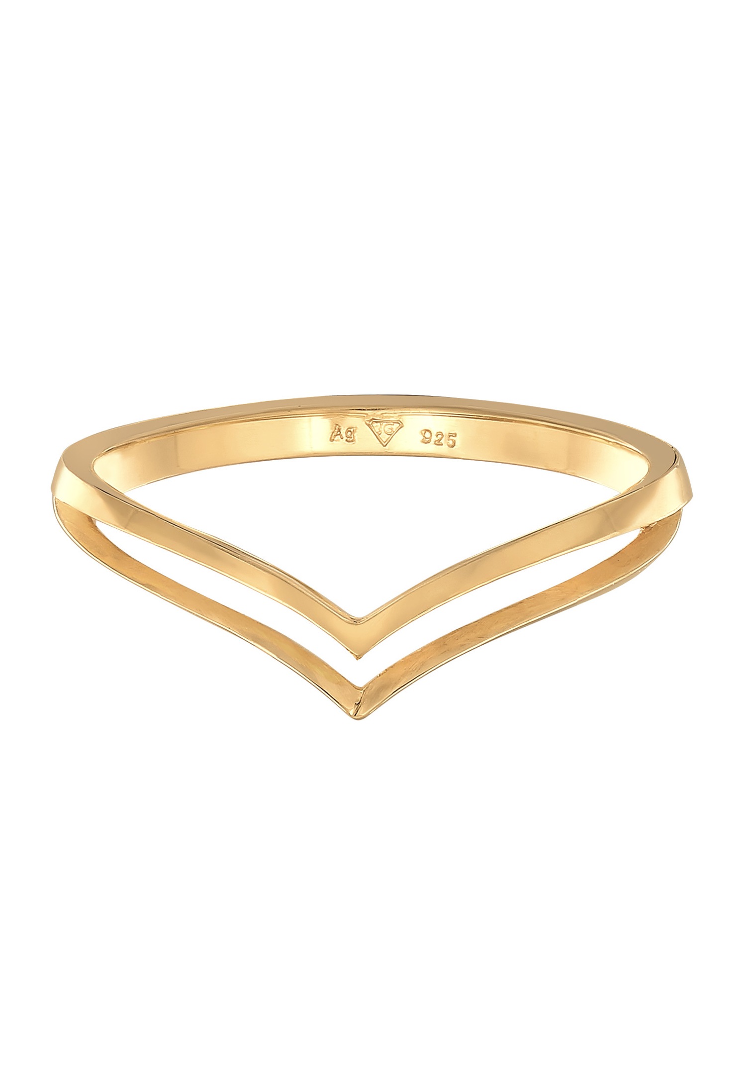 Elli Femmes pile en forme de V géo basique tendance en argent sterling 925