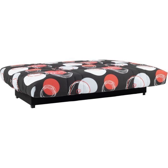 Divano letto click-clack - 3 posti - Black Planet - 190 x 90 x 92 cm - PIXIE