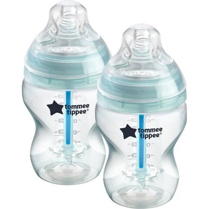 TOMMEE TIPPEE Advanced Anti-Colic Baby Bottle, 2-pack, 260ml