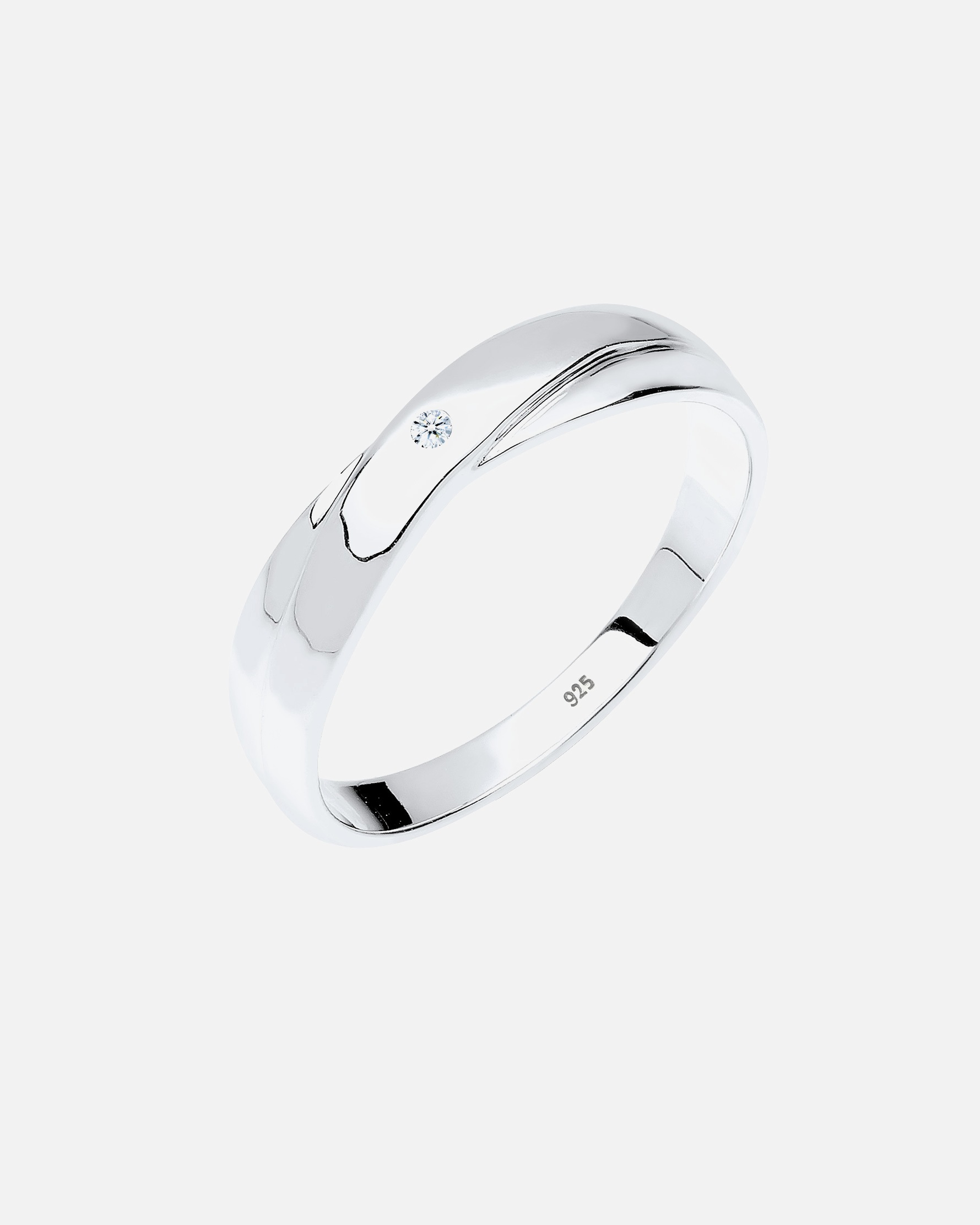 Elli DIAMONDS Femme Fiançailles Élegante avec Diamant (0,02 ct.) en Argent Sterling 925
