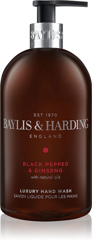 „Baylis & Harding“ skystas rankų muilas su juodaisiais pipirais ir ženšeniu