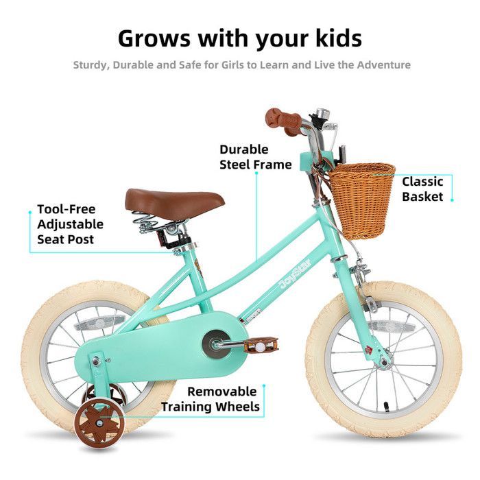 Vélos pour enfants - HILAND - 14 pouces - Cadre en acier - Freins avant en V - Mixte