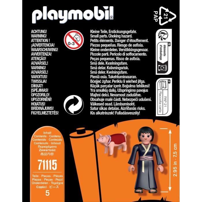 PLAYMOBIL - 71115 - Shizune - Naruto Shippuden - Figura de Kunoichi con el tío cerdo