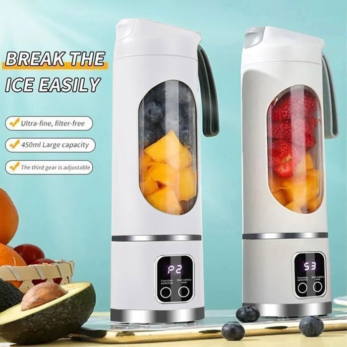 Licuadora portátil recargable por USB – Mini licuadora con 12 cuchillas, tres modos, fácil de limpiar, jugo fresco