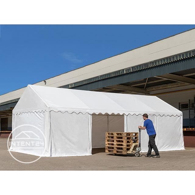 Tente de stockage TOOLPORT 4x8 m - PVC - H. 2m - vert foncé