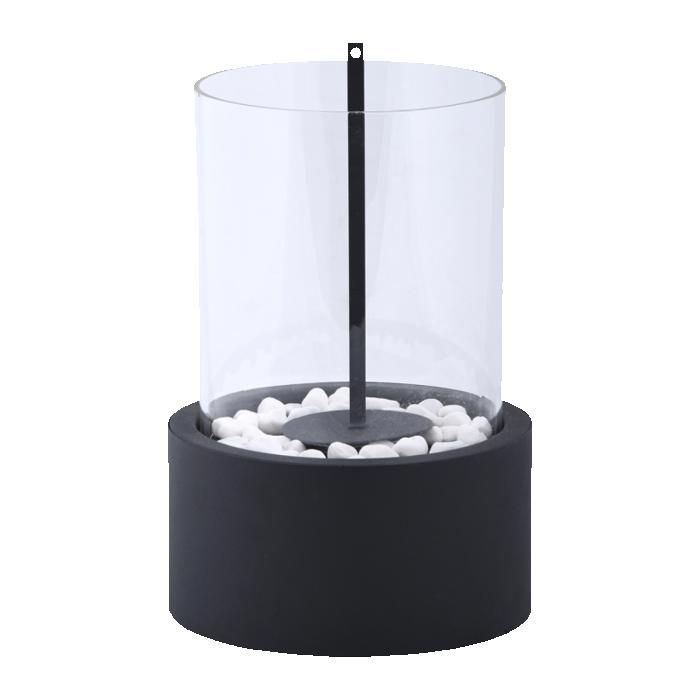 Cheminée bioéthanol ronde - D 18,8 x H 27 cm - Noir