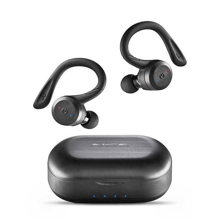 NGS ARTICA JOGGER TWS Sport-oordopjes, Bluetooth 5.3, IPX7, 3 oorhaakjes, 40 uur batterijduur. Ontworpen voor actie en comfort.