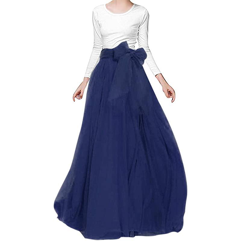 Jupe longue en tulle pour femme, jupe de demoiselle d'honneur avec ceinture, idéale pour une soirée de mariage. Jupe longue avec ceinture, parfaite pour une mariée ou une demoiselle d'honneur.
