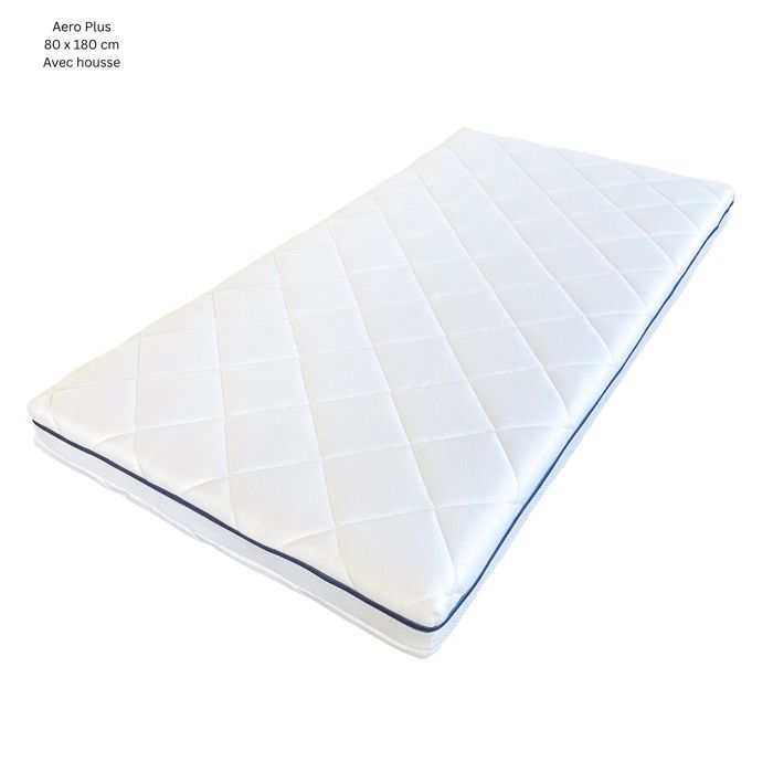 Colchón infantil AERO PLUS - Tamaño 80x180 - Con aire acondicionado - 10 cm de grosor - Colchón para cama infantil - Sábana bajera ajustable incluida