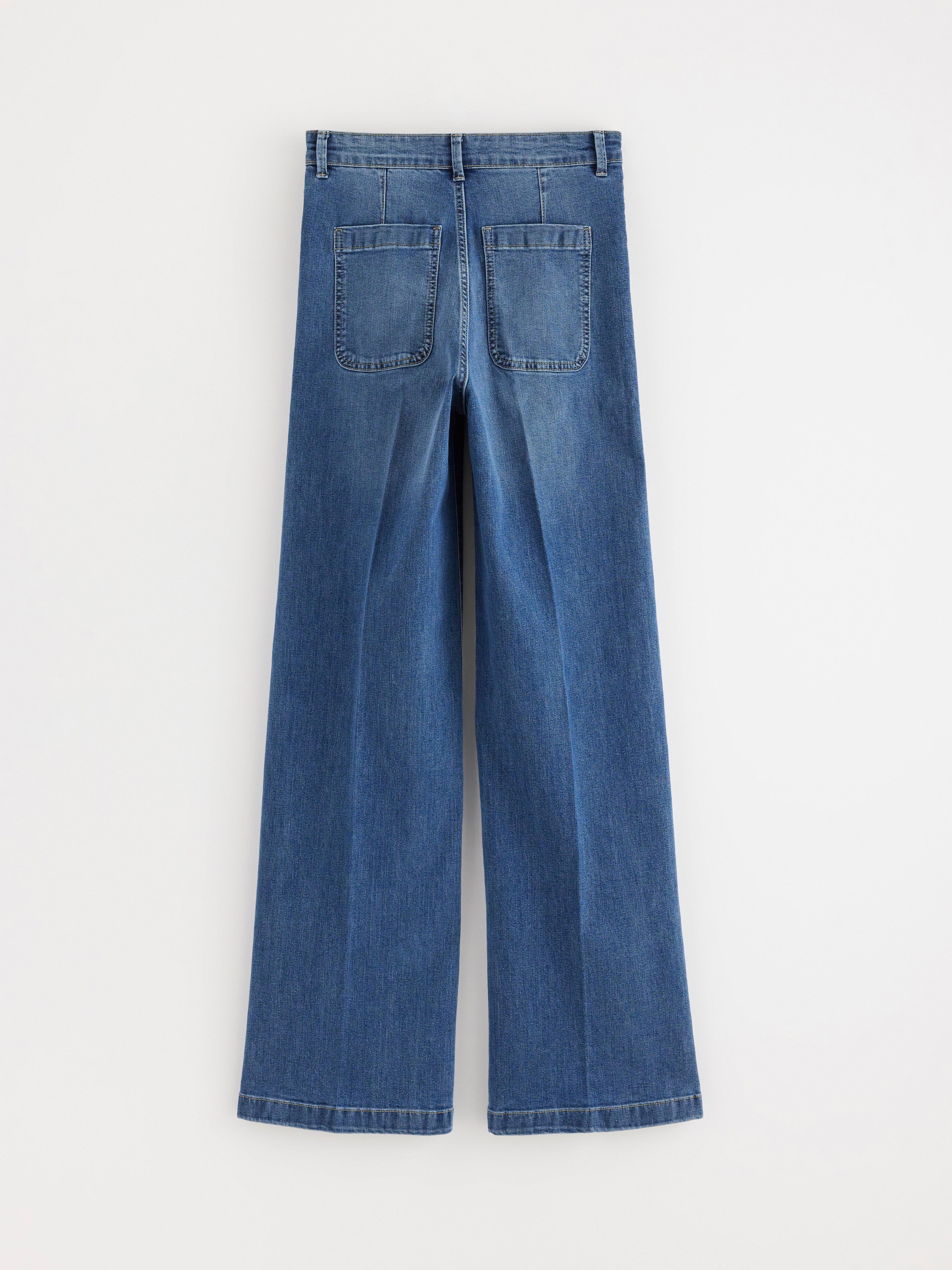 ŠIROKÉ strečové džíny s širokými nohavicemi Denim