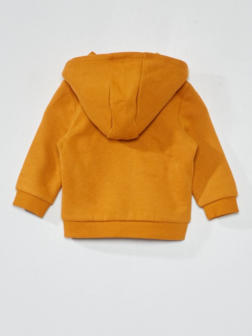 Trui met rits van fleece - GEEL