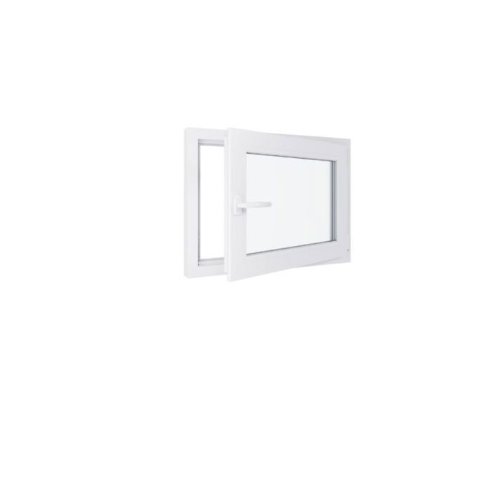 Fenêtre PVC - Triple vitrage - Tirant Droite - Blanc - LxH : 800x600 mm