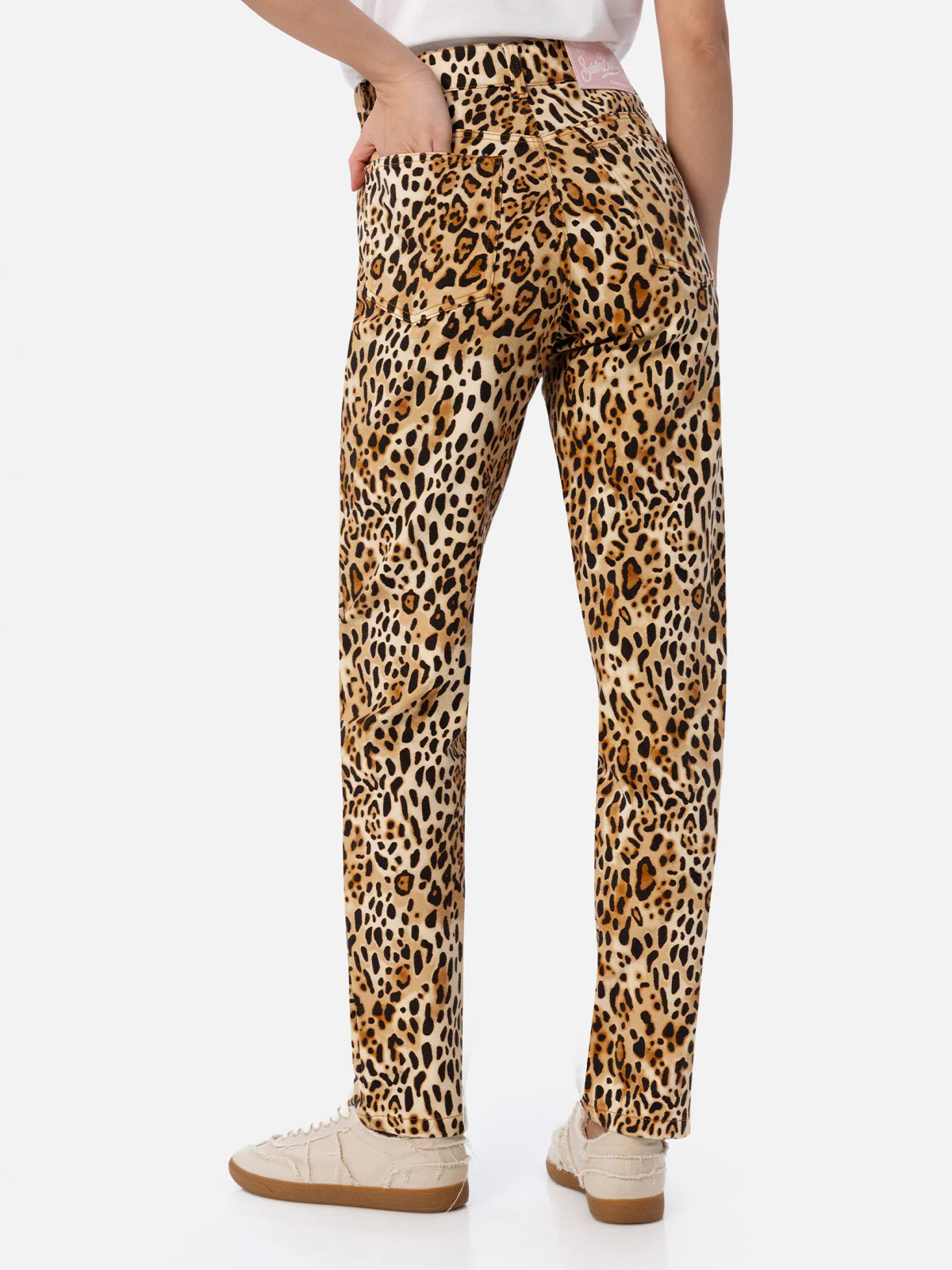 Belleville denim damesbroek met dierenprint