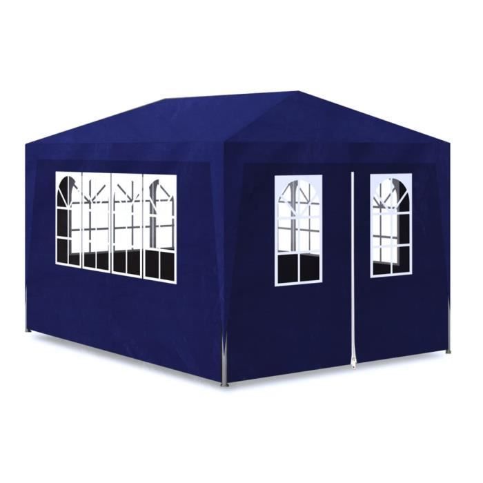 3791Best home® Tente de Réception Chapiteau pour Fête Mariage BBQ,Tonnelle imperméable & Stabile 3 x 4 m Bleu SIZE:4 x 3 x 2,55 m
