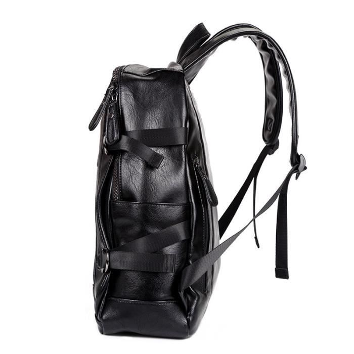 Mochila de cuero - Equipaje y artículos de cuero - Estilo preppy - Impermeable - Informal - Negra