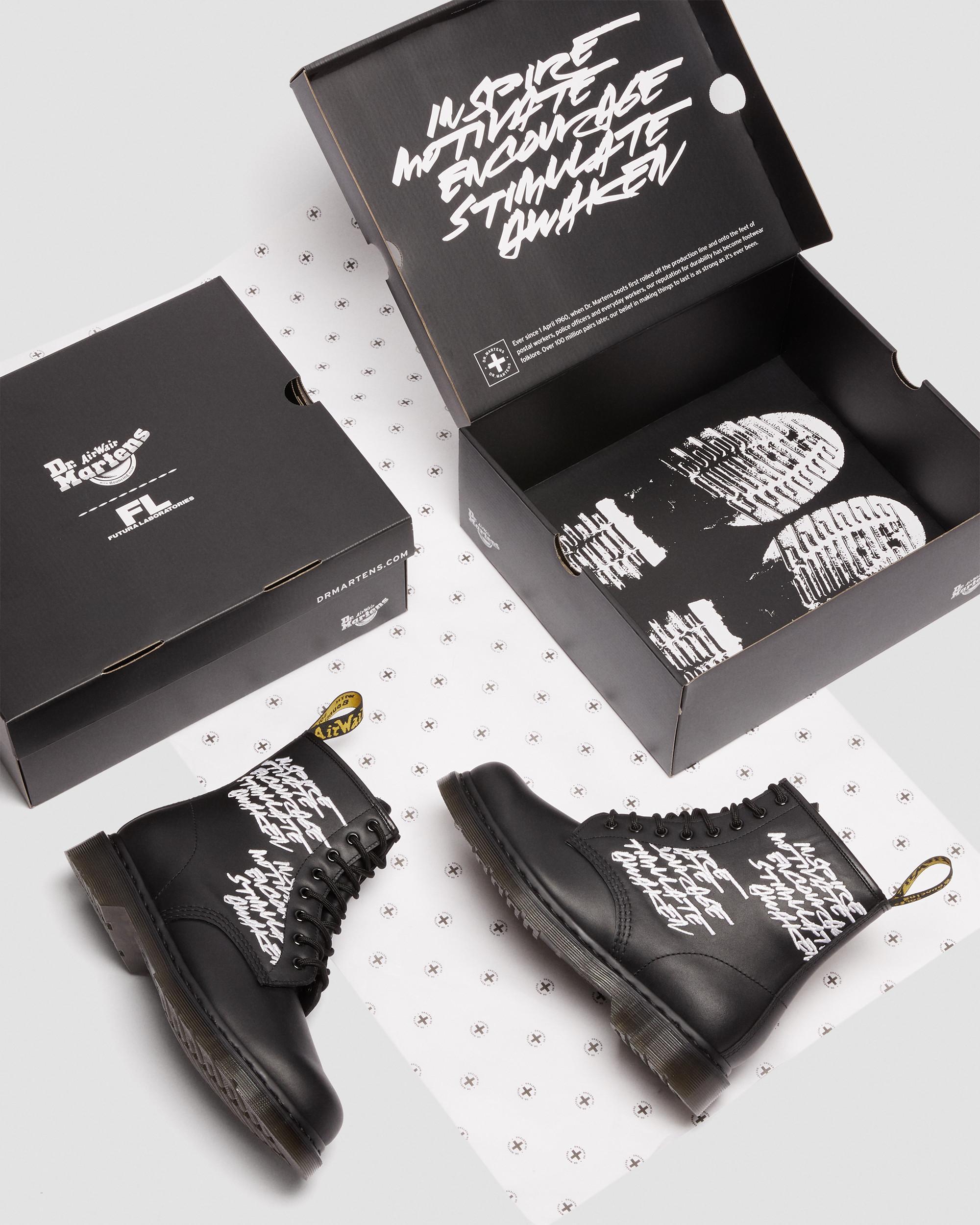 1460 Futura Embroidered Leather Lace Up Boots