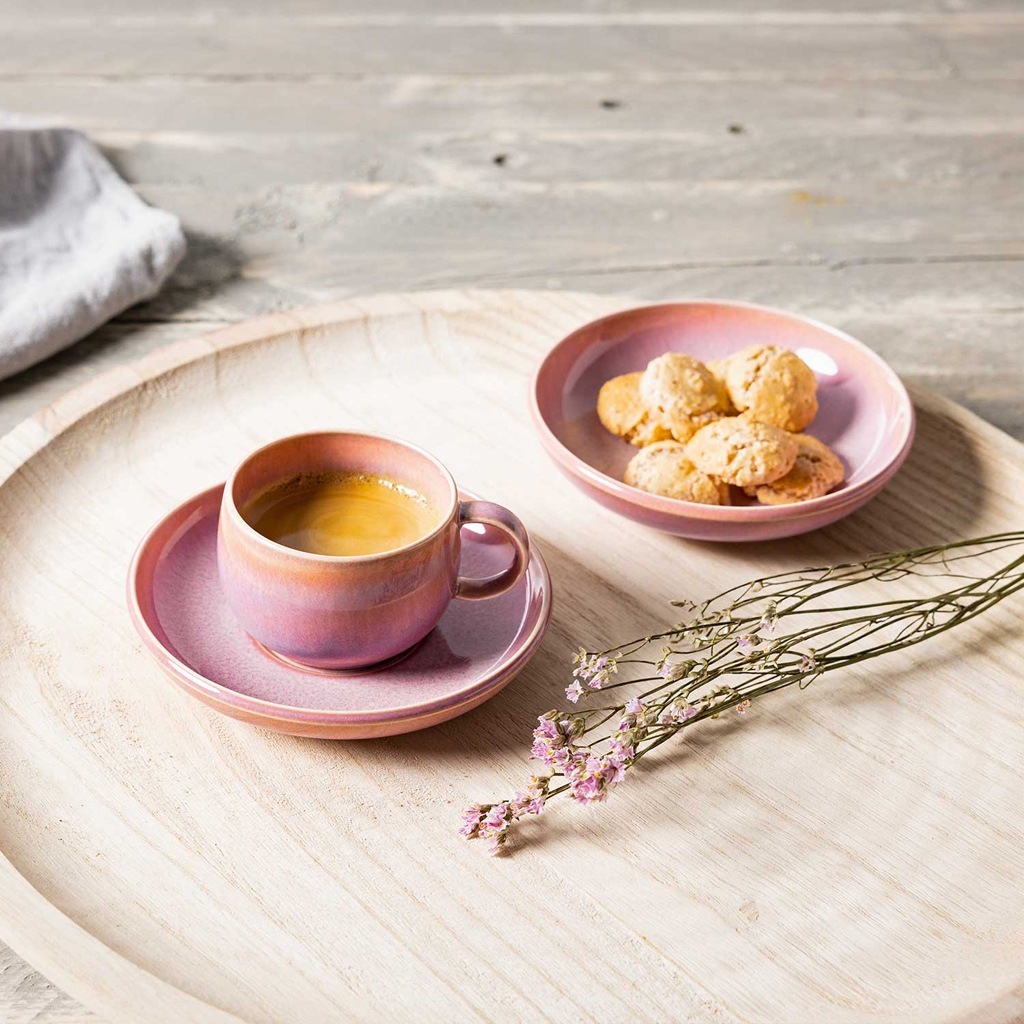 Villeroy & Boch Mocha puodelis ir lėkštutė Perlemor Coral – 1 vnt.