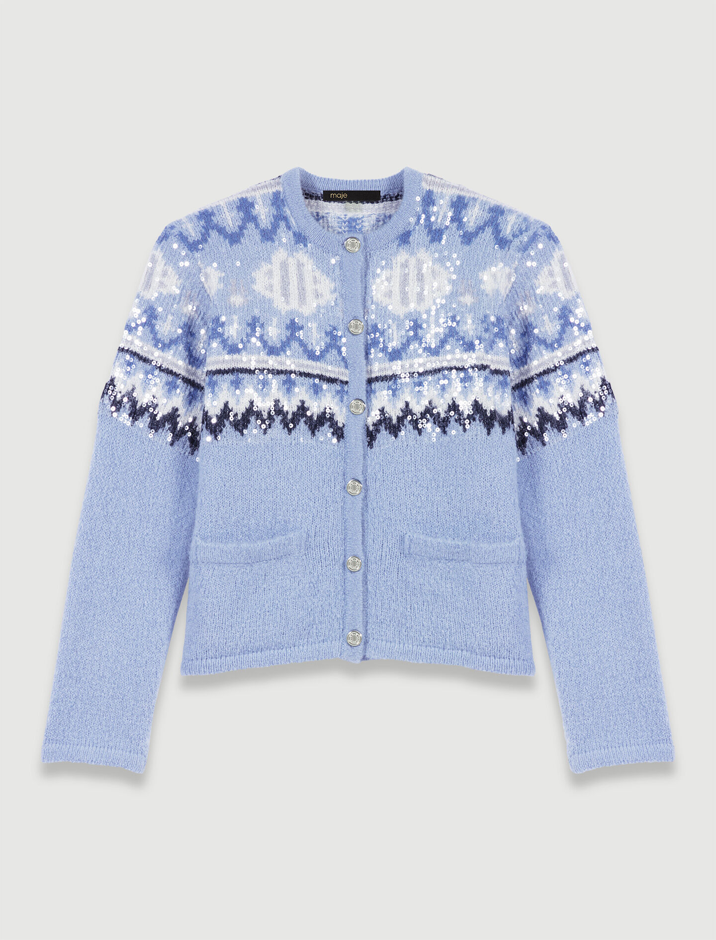 Cardigan tricotat albastru deschis