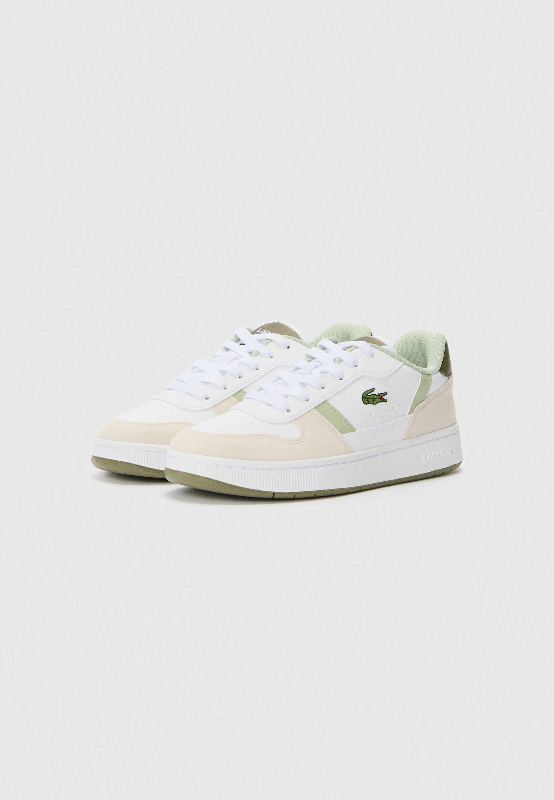 Lacoste JUNIOR T-CLIP SET UNISEX - Scarpe da ginnastica - bianco/kaki