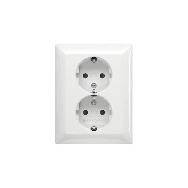 Toma de corriente - BUSCH-JAEGER - 202 Eujb-914 - Blanco alpino - Rectangular - Interior