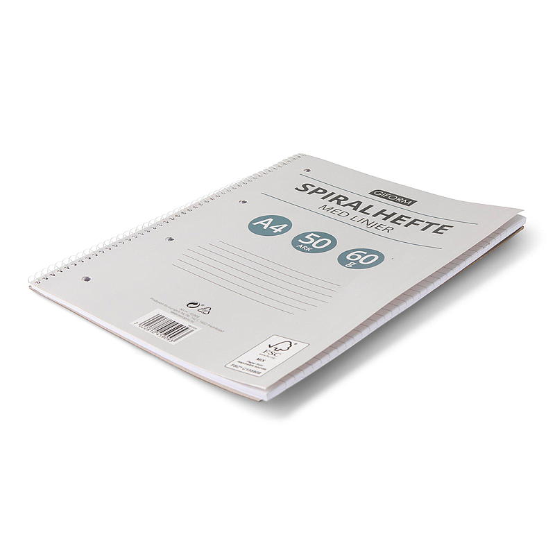 Giform Spiralnotizbuch A4, 50 Blatt, liniert