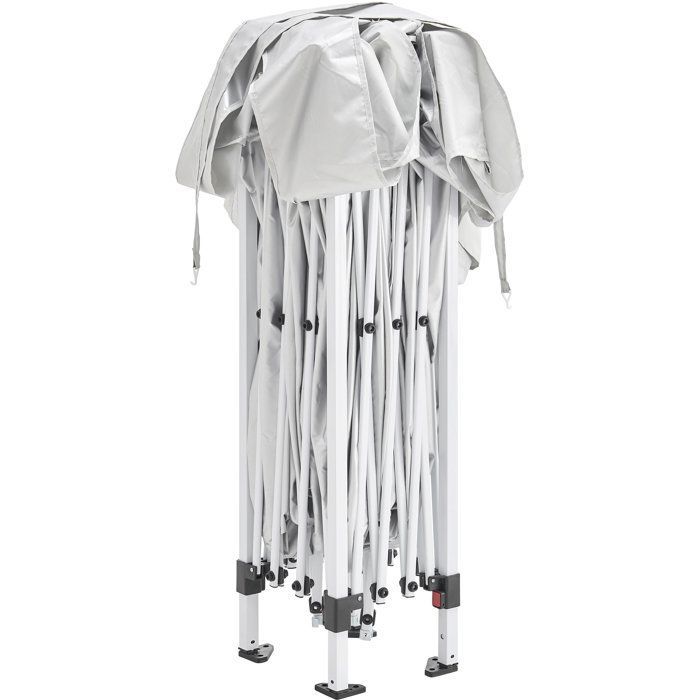 Tonnelle de jardin pliante - BORNEO - Cadre blanc et toile écru - Sac de transport - 3 x 3 m