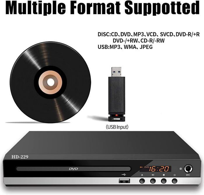 DVD Player - HAUTSTORE - HDMI - USB - 1080P - Remote Control Included