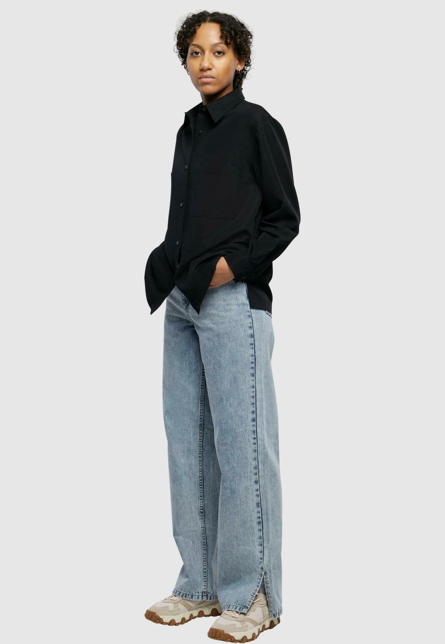 Halenka Urban Classics s knoflíky - černá