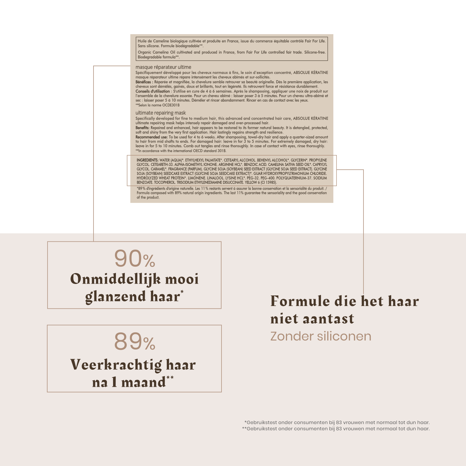 René Furterer Haarmasker Absolue Kératine Ultiem herstellend masker Fijn tot halflang haar – 200 ml