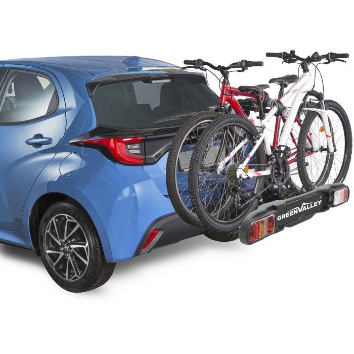 Portabici per auto Green Valley Disco per 2 biciclette - Trasportatore per biciclette da auto