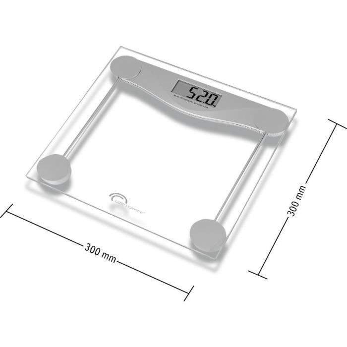 Balanza electrónica LITTLE BALANCE 8193 SB2 - Plataforma de vidrio templado transparente - 160 kg / 100 g