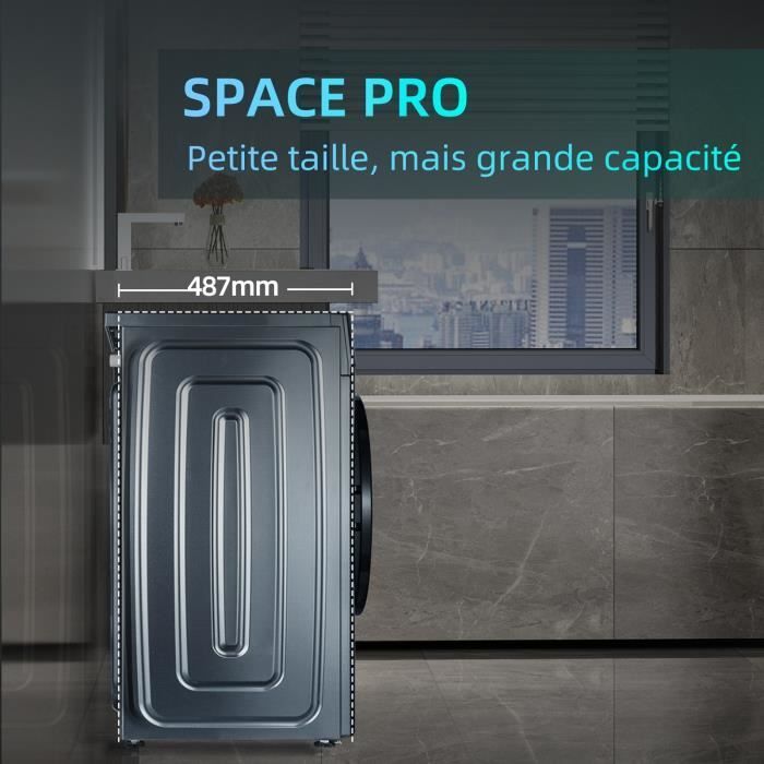 Lave-linge CHiQ CFL80-14586IM3X - 8 kg - 1400 tr-min -Profondeur 52cm - 54 L - Moteur inverseur - One touch - Lavage rapide