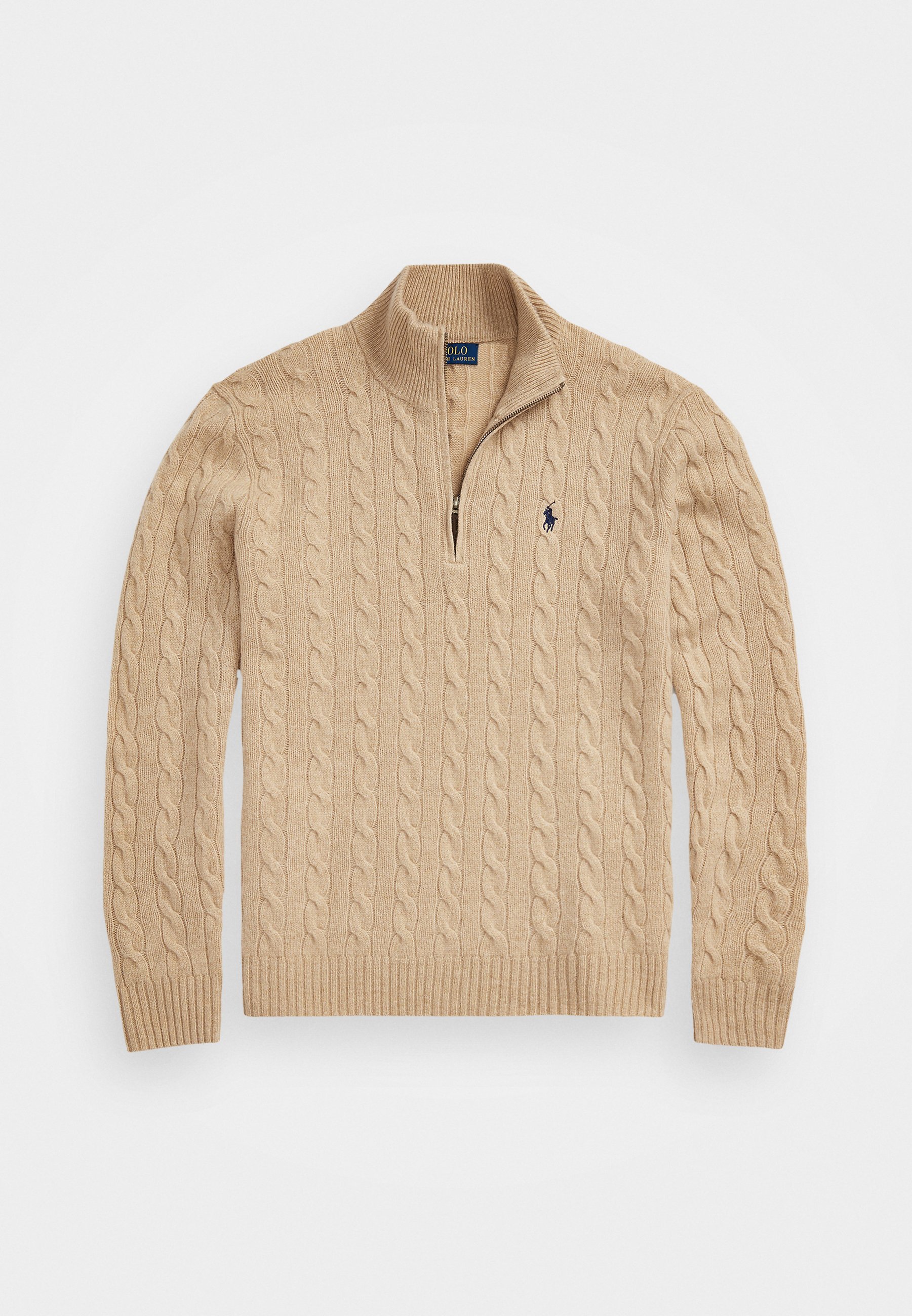 Polo Ralph Lauren kabelgebreide wollen en kasjmier trui - Trui - camel melange