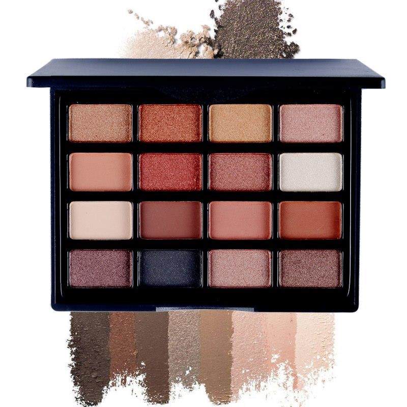 Palette de 16 fards à paupières naturels, teinte nude, mat, effet œil de biche, maquillage glamour, pigments pailletés