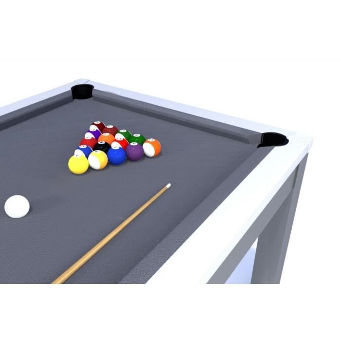7FT Convertible Dining Table/Billiard Table - Meyer - Grey and White - Grey Cloth