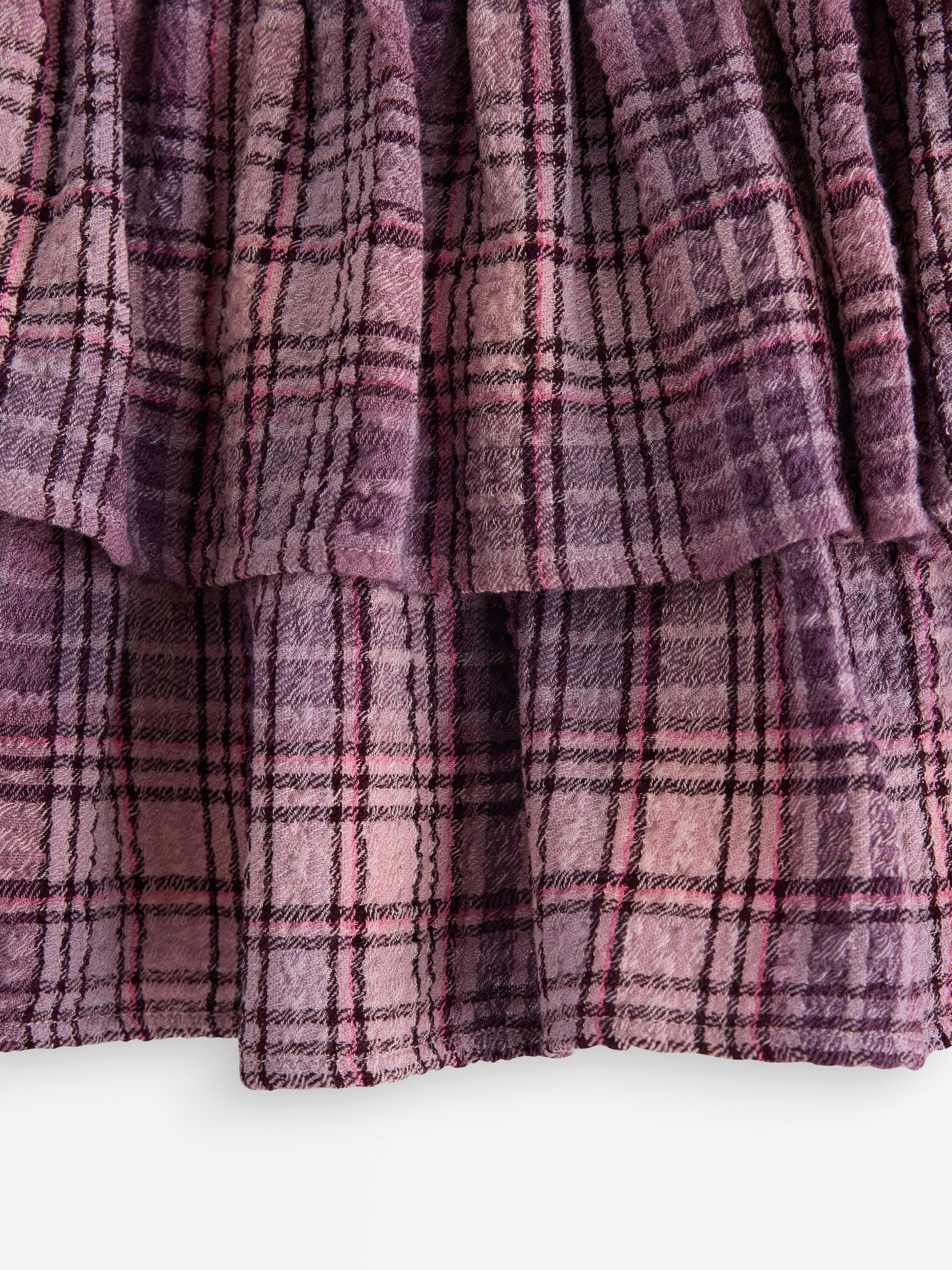 Rutig volangkjol Dusty Pink