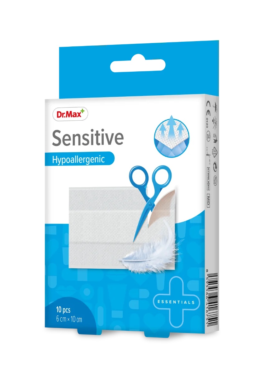 DR. MAX Dr.Max Sensitive Hypoallergene Pflaster 6 cm x 10 cm 10 Stück für empfindliche Haut