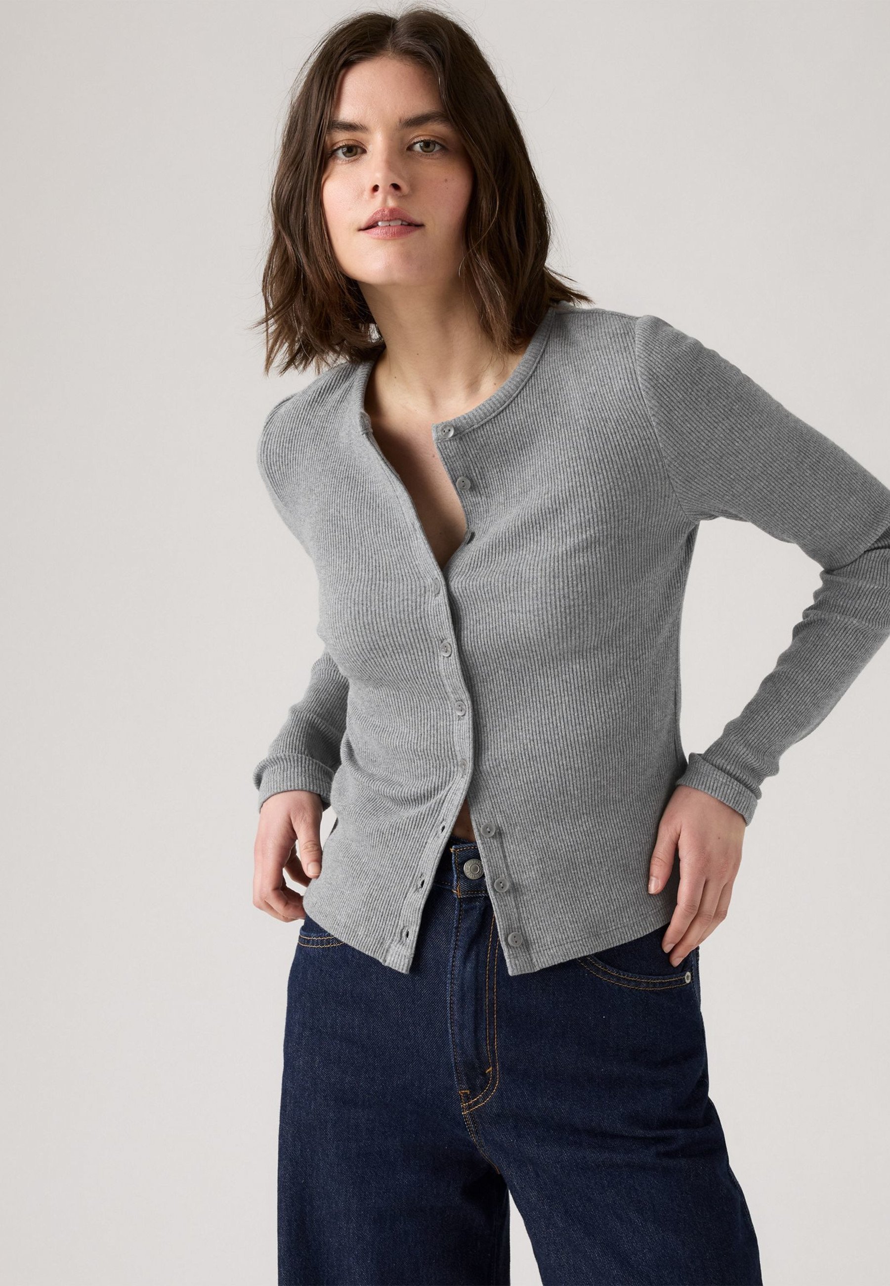 Levi's® RORY BUTTON UP - Maglia a maniche lunghe - grigio scuro mélange bros
