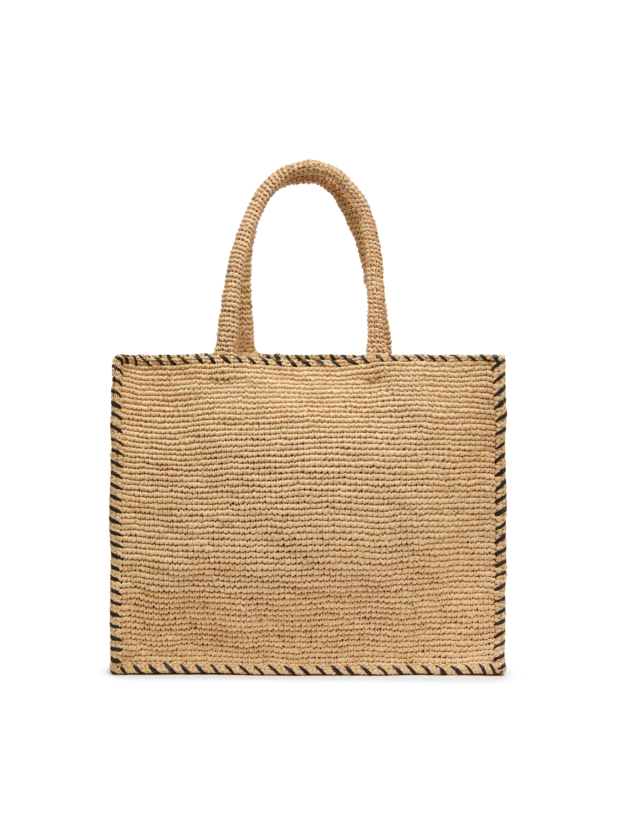 Vanity Rafia schoudertas in beige met zwarte afwerking