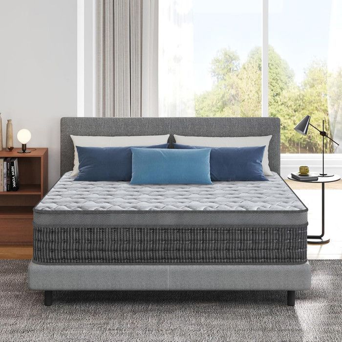 Colchón de 160x200 cm, 27 cm de grosor con núcleo de muelles ensacados + espuma viscoelástica, certificado Oko-Tex/ergonómico de 7 zonas