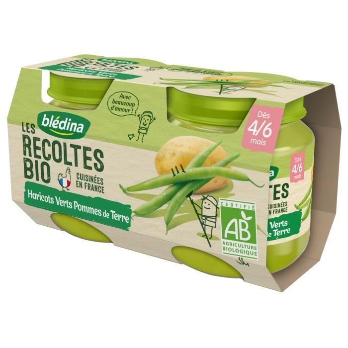 Blédina Bio-Ernte Topf Grüne Bohnen Kartoffeln +4m 2 x 130g