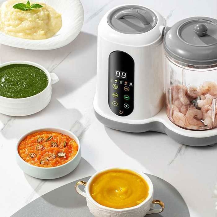 Procesador de alimentos para bebés multifuncional 4 en 1: cocina, batidora y olla automáticas, esterilizador, calientabiberones, libre de BPA, 400 ml.