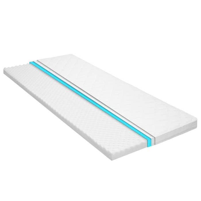 Cubrecolchón de espuma fría - VIDAXL - 80x200 cm - 6 cm de grosor - Blanco - Espuma de poliuretano D25 - Funda lavable