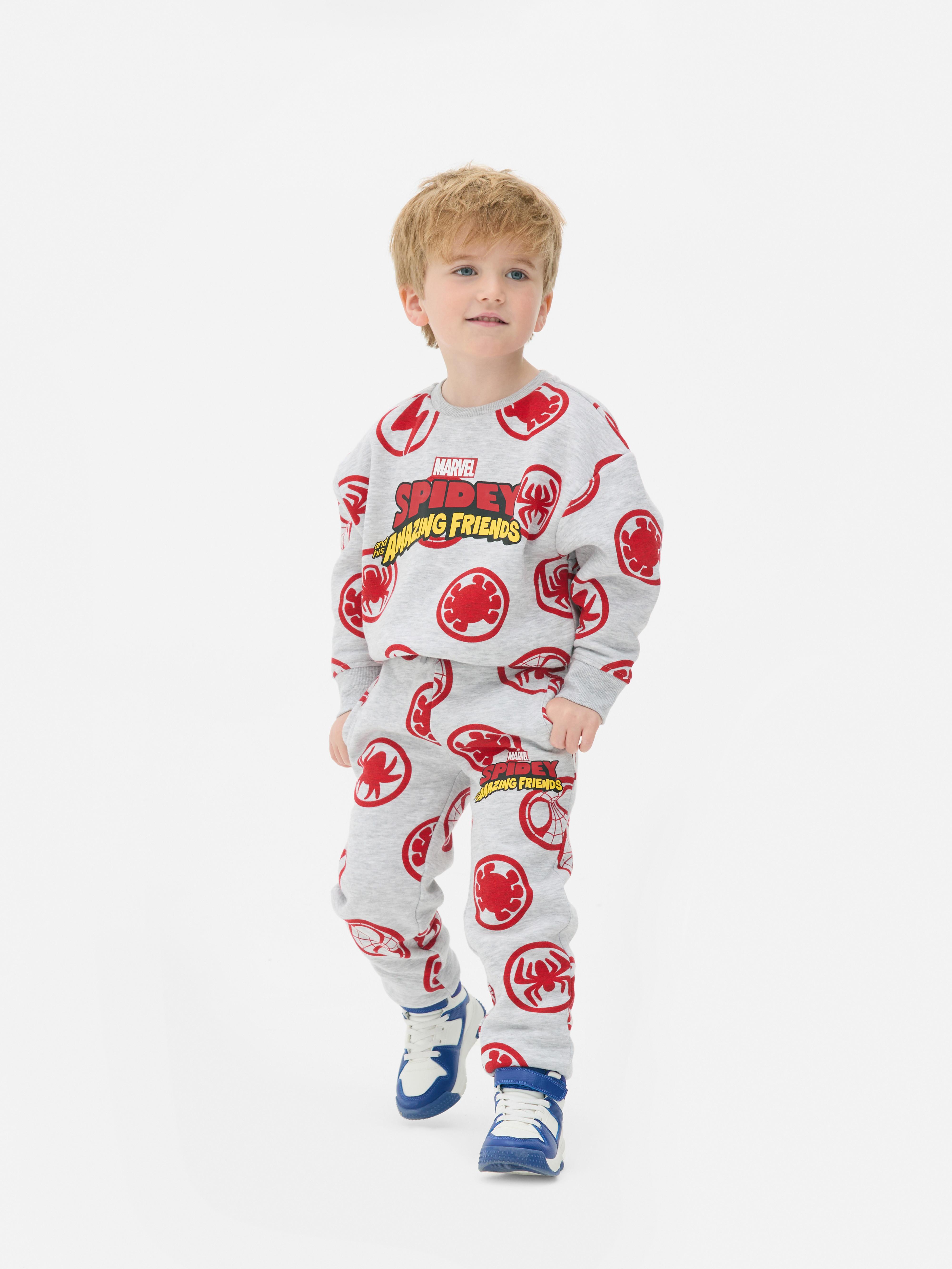 Hanorac și pantaloni de trening MARVEL Spider-Man and Friends Set format din hanorac cu imprimeu Spidey și pantaloni de trening cu manșete la gleznă