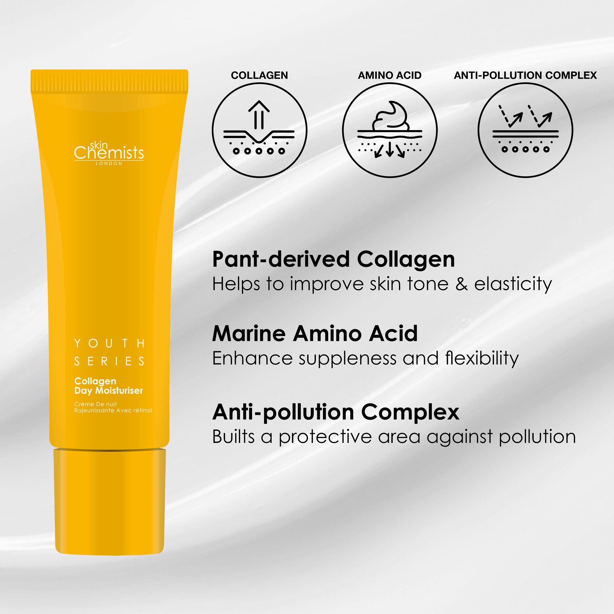 Mitrinošs dienas krēms ar kolagēnu Sejas mitrinātāji