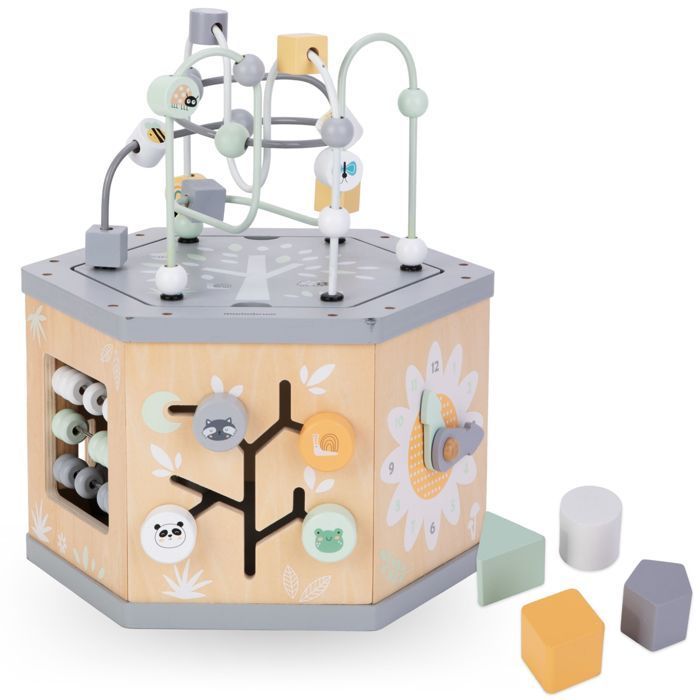 Cubo educativo multifunzionale Mamabrum per neonati, impara forme e colori, conta, legge l'ora e sviluppa la destrezza manuale, stimola