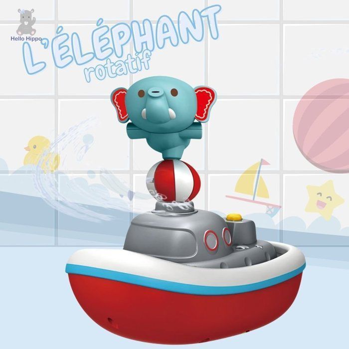 Juguete de baño - HELLO HIPPO® - Fuente de baño - Multicolor - 4 piezas - A partir de 6 meses