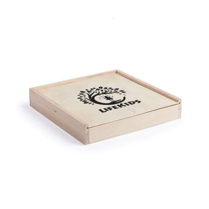 Caja personalizable para juegos de mesa - Estuche clásico para juegos de mesa con Mikado, ajedrez, damas y dominó [Juegos de madera]